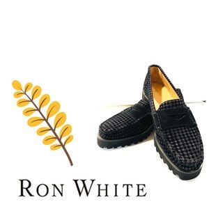 RON WHITE Velvet Houndstooth Loafer NWOT